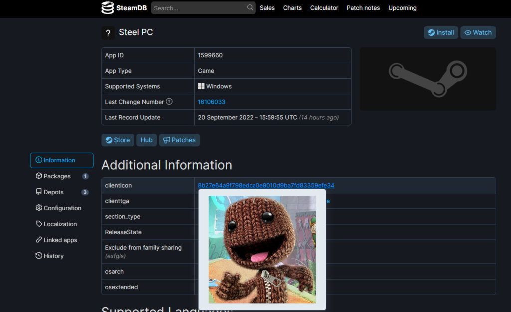 於 SteamDB 上更新了 《小小大冒險》的遊戲圖標。