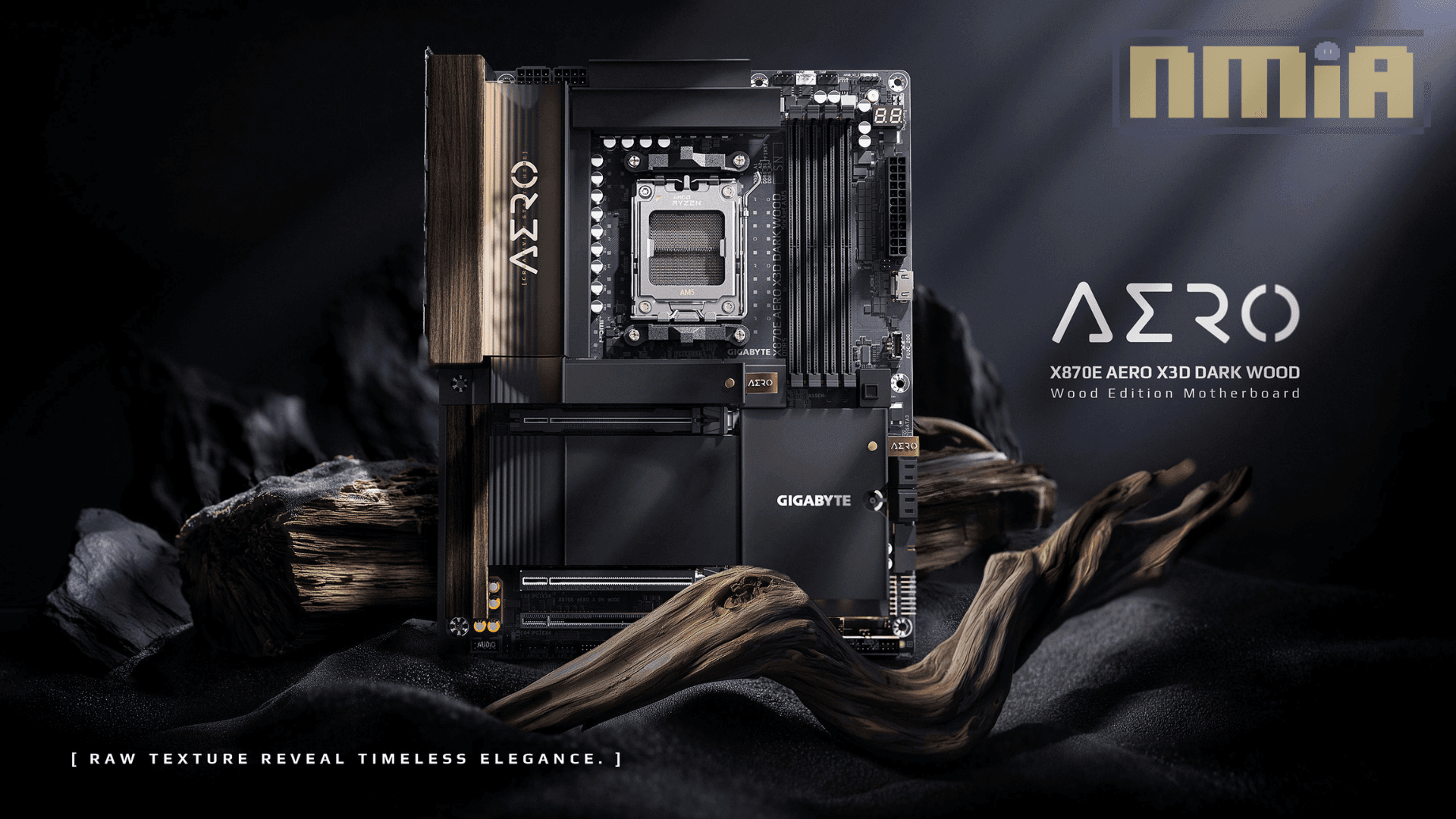 技嘉 X870E AERO X3D DARK WOOD 主機板正式亮相，將深色木紋美學融入旗艦級 AMD 平台！