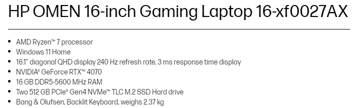 hp omen 16 spec1