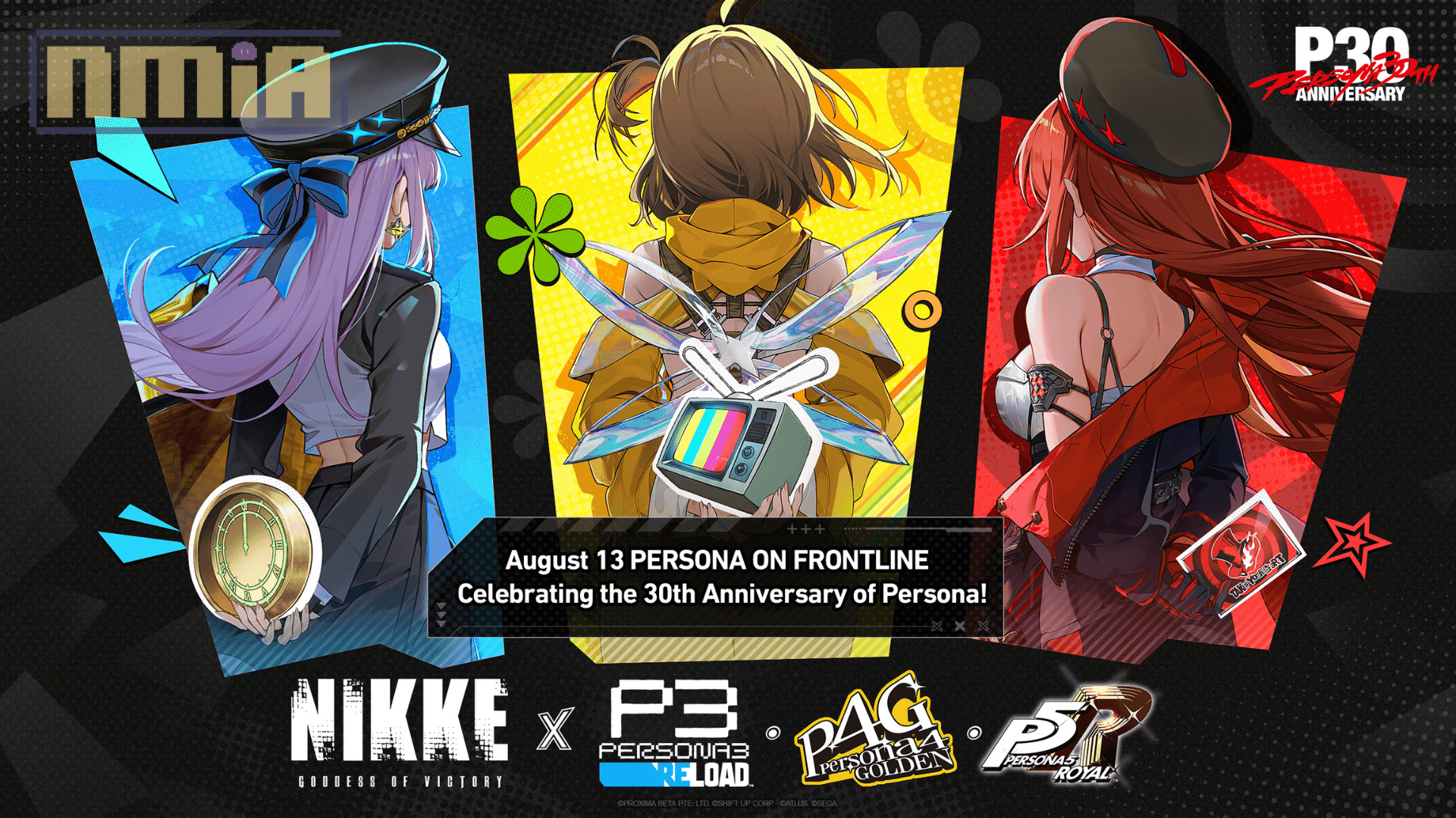《勝利女神：妮姬》宣布聯動《女神異聞錄》系列！P3R、P4G、P5R 三部作品 8/13 齊聚登場與妮姬們共舞