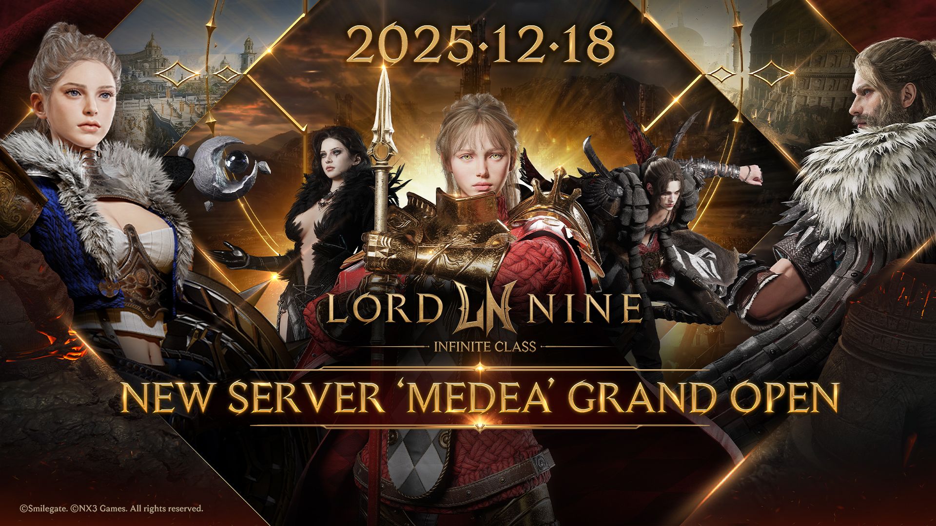 Infinite Class MMORPG, LORDNINE  New Server “Medea” Opens December 18   
