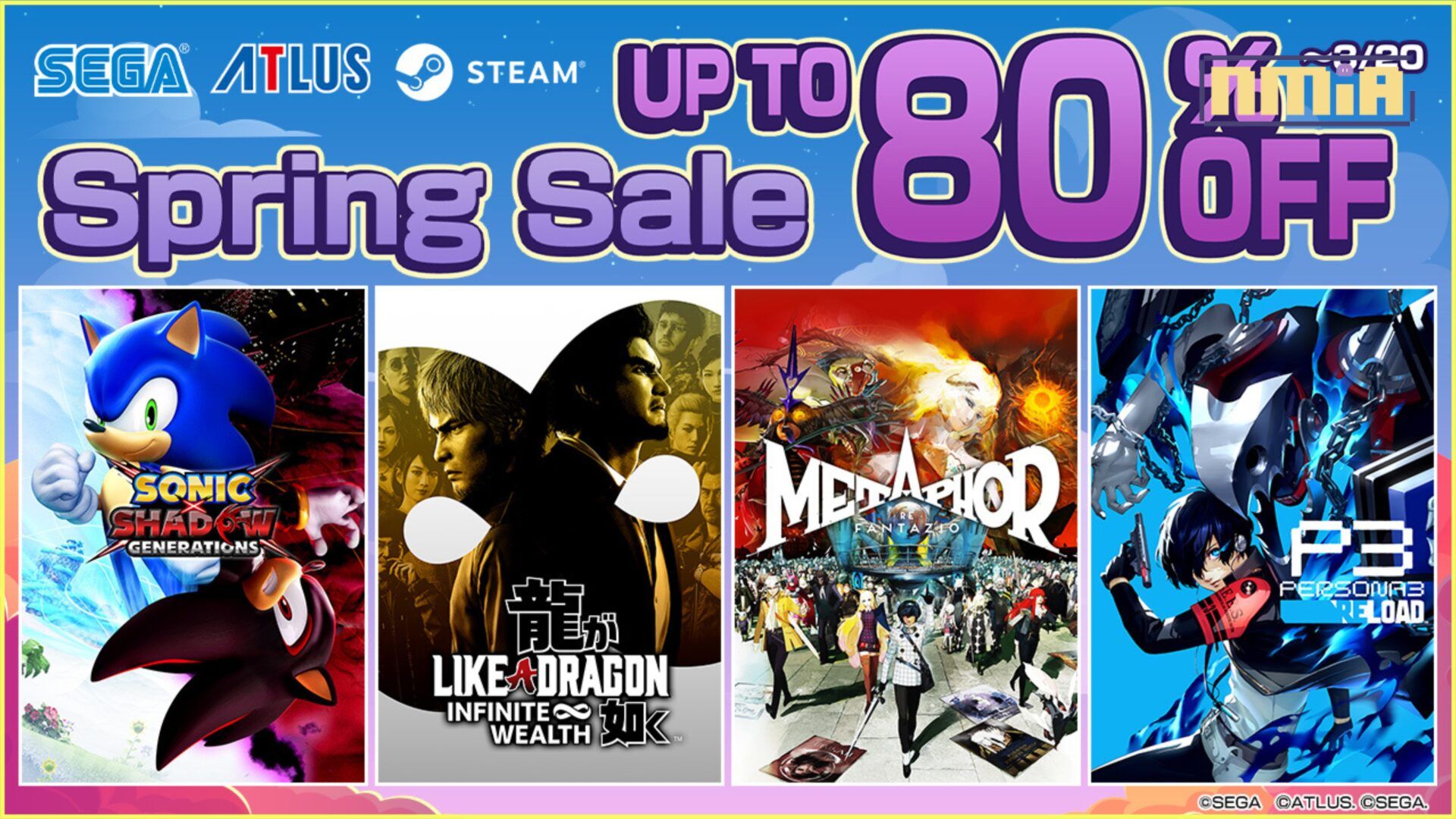 The Steam Spring Sale is Underway! Incredible Offers on Like a Dragon: Infinite Wealth,Persona 3 Reload, Metaphor: ReFantazio, and SONIC X SHADOW GENERATIONS Await!