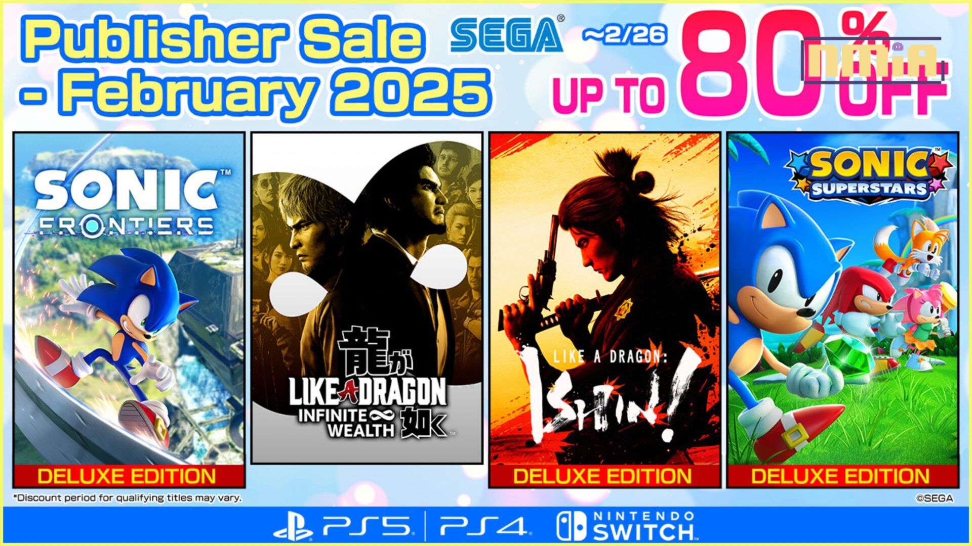 Get Up to 80% Off on Select Titles During the SEGA Publisher Sale – February 2025!